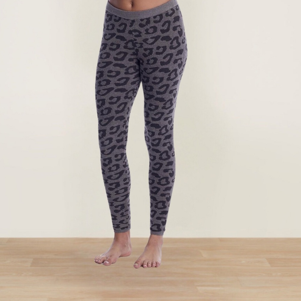 Barefoot Dreams Gray Leopard Print Leggings